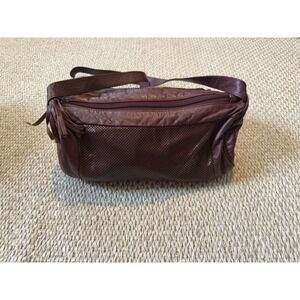 vintage whiting and davis mesh purse Leather Beaded Burgundy Shoulder Bag